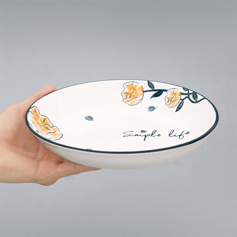Đĩa sứ 20.3 cm GAIA ELEGANT FLORAL D20.3cm Màu Trắng