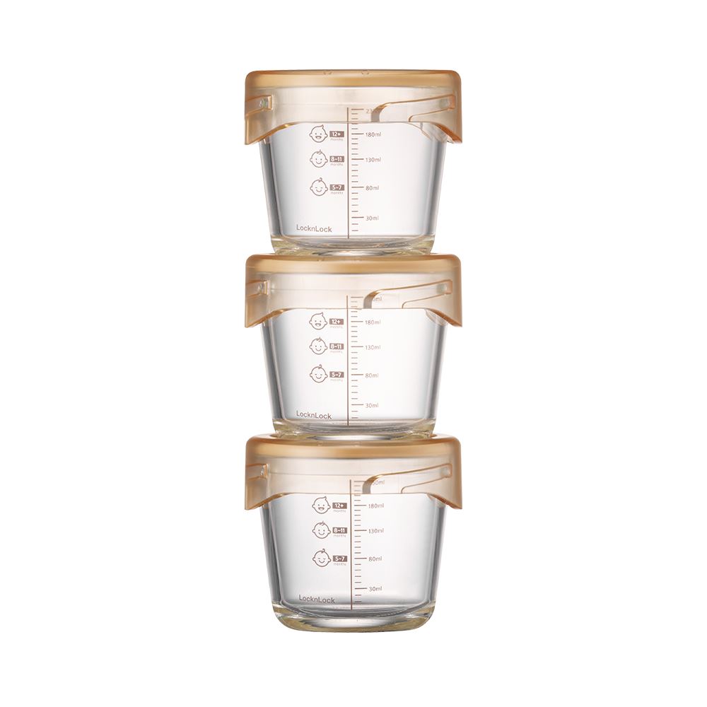 Bộ 3 hộp đựng thực phẩm thuỷ tinh Hàn Quốc 280 ml Lock&Lock LLG542S3IVY - 2