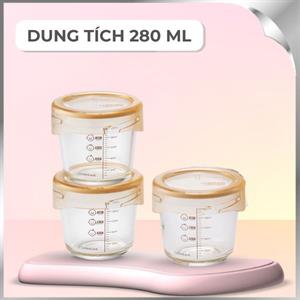 Bộ 3 hộp đựng thực phẩm thuỷ tinh Hàn Quốc 280 ml Lock&Lock LLG542S3IVY - Chất liệu an toàn, giá tốt