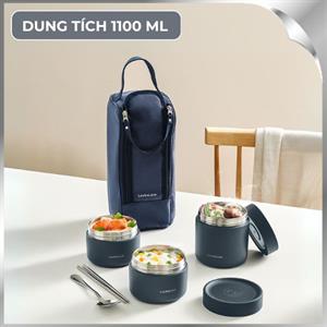 Bộ 3 hộp đựng thực phẩm inox Hàn Quốc 300 - 300 - 500 ml Lock&Lock LHC8052S01