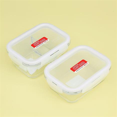 Bộ 2 hộp đựng thực phẩm thuỷ tinh 630 - 700 ml Lock&Lock LLG428S2NVY Màu Xanh Navy