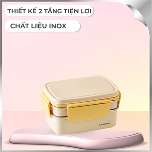 Hộp đựng thực phẩm 2 tầng inox 1600 ml Lock