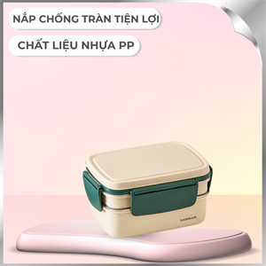 Hộp đựng thực phẩm 2 tầng inox 1600 ml Lock&Lock LCB500GRN