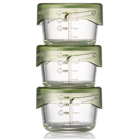 Bộ 3 hộp đựng thực phẩm thuỷ tinh 215 ml Lock&Lock LLG540S3GRN