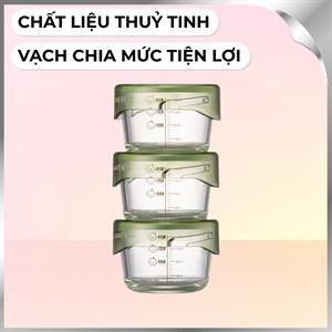 Bộ 3 hộp đựng thực phẩm thuỷ tinh 215 ml Lock