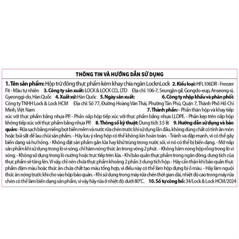 Hộp thực phẩm nhựa 3500 ml Lock&Lock HFL106DR Màu Xanh nhạt