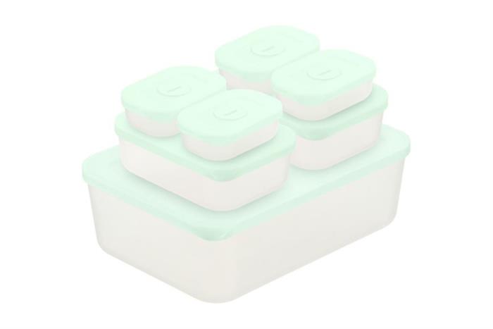 Bộ 7 hộp đựng thực phẩm nhựa Việt Nam 290 - 900 - 3600 ml Inochi HIN.HTDH.B701 Màu Xanh mint