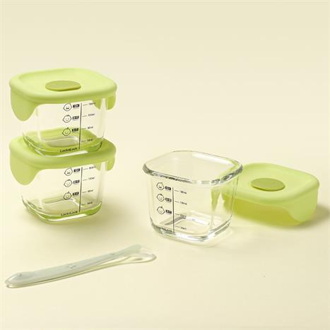 Bộ 3 hộp đựng thực phẩm thuỷ tinh 230 ml Lock&Lock LLG509S3LYEL