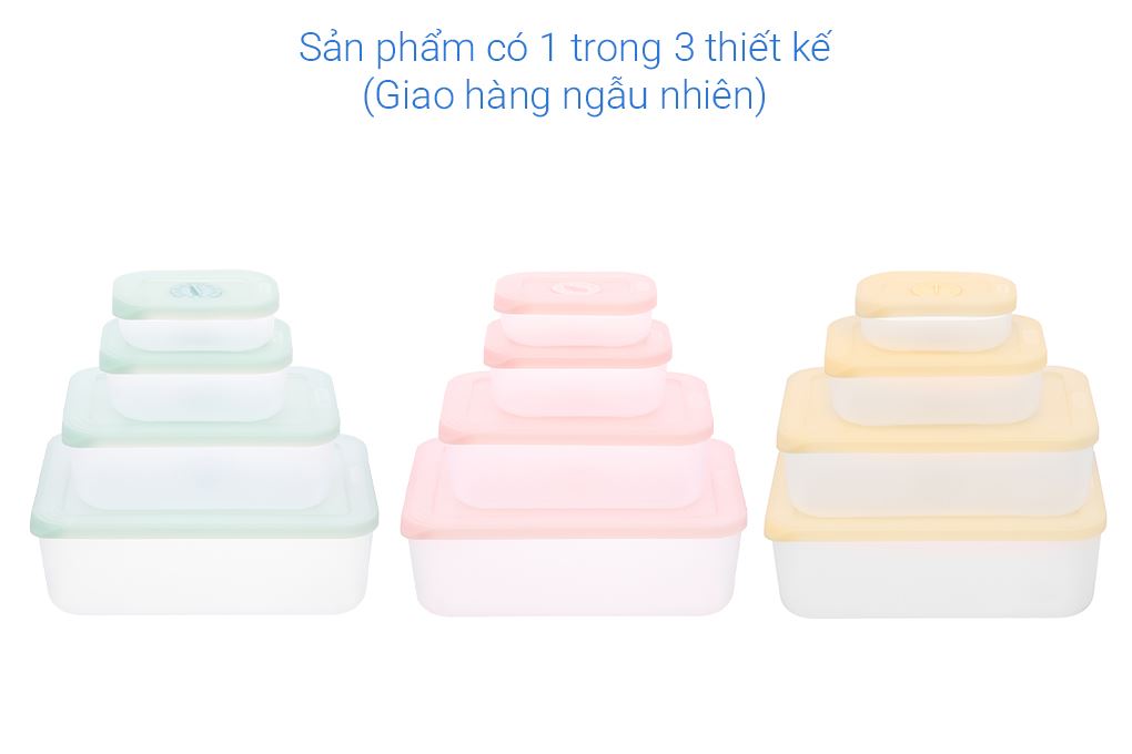 Bộ 4 hộp thực phẩm trữ đông 290-600-1700-3600ml Inochi HIN.HTDH.B402 Màu Màu kết hợp