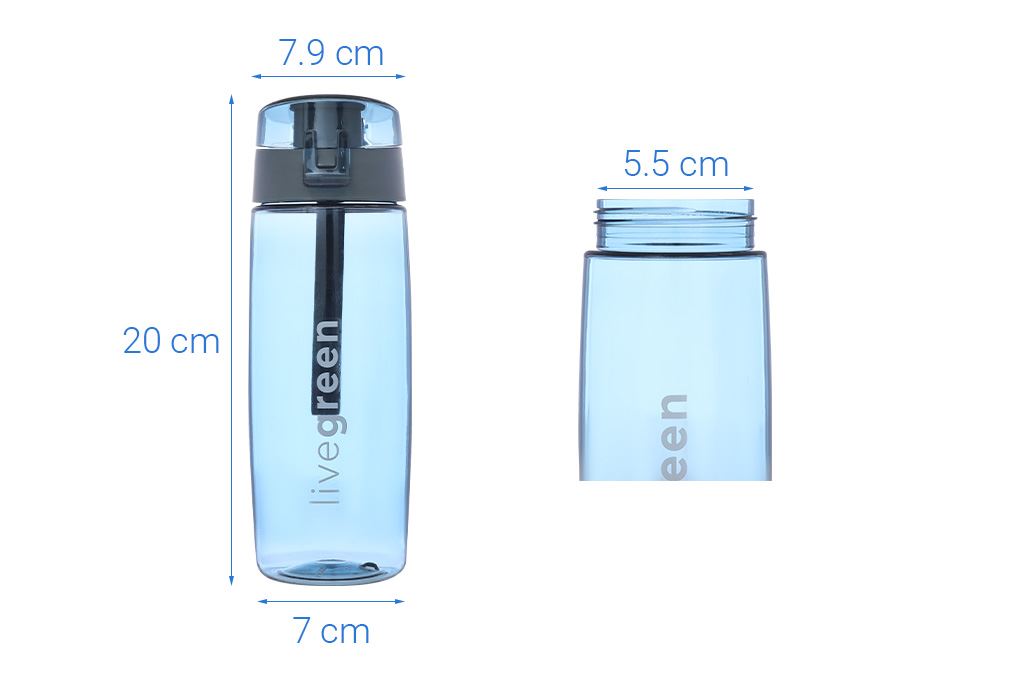 Bình đựng nước nhựa Tritan 500 ml Inochi Kita Active HIN.BIKA.0500 Màu Xanh đậm