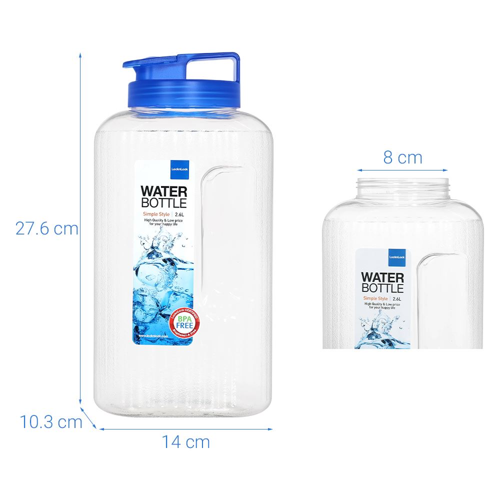 Bình đựng nước nhựa 2600 ml Lock&Lock HAP739B