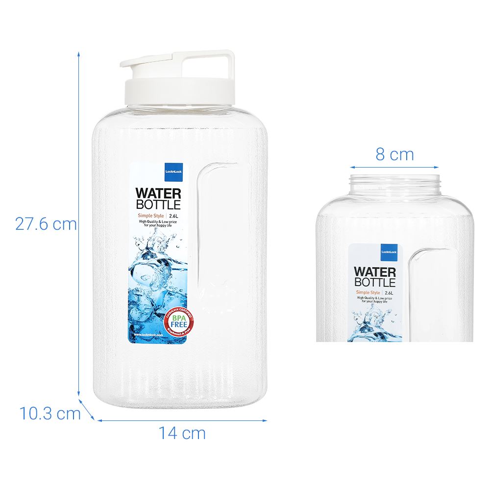 Bình đựng nước nhựa 2600 ml Lock&Lock HAP739W