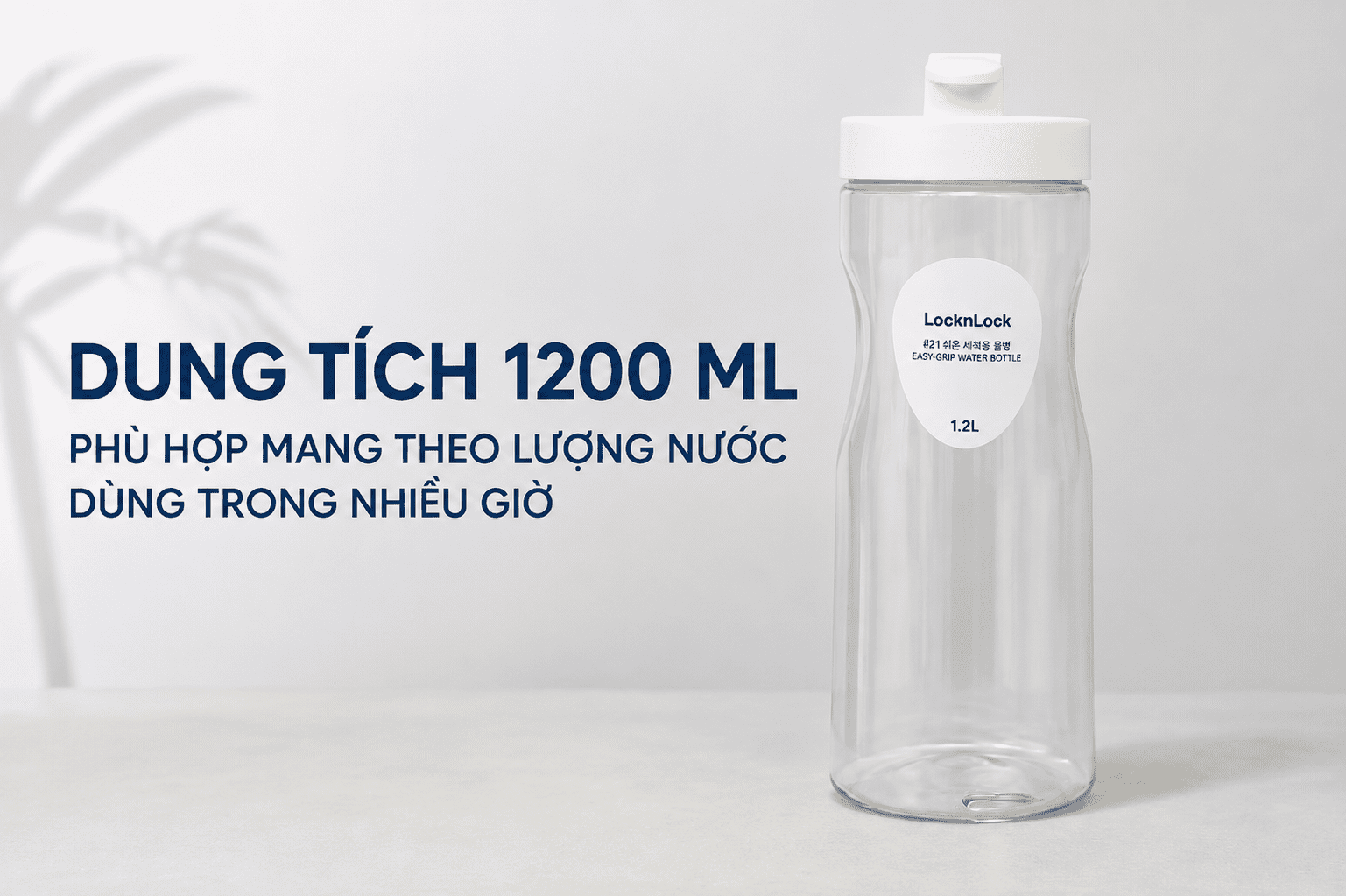 Bình đựng nước nhựa 1200 ml Lock&Lock HAP813WHT Màu Trắng