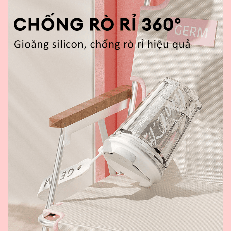 Bình đựng nước nhựa 390 ml GERM GE-CK23SS-S23 Màu Xanh lá