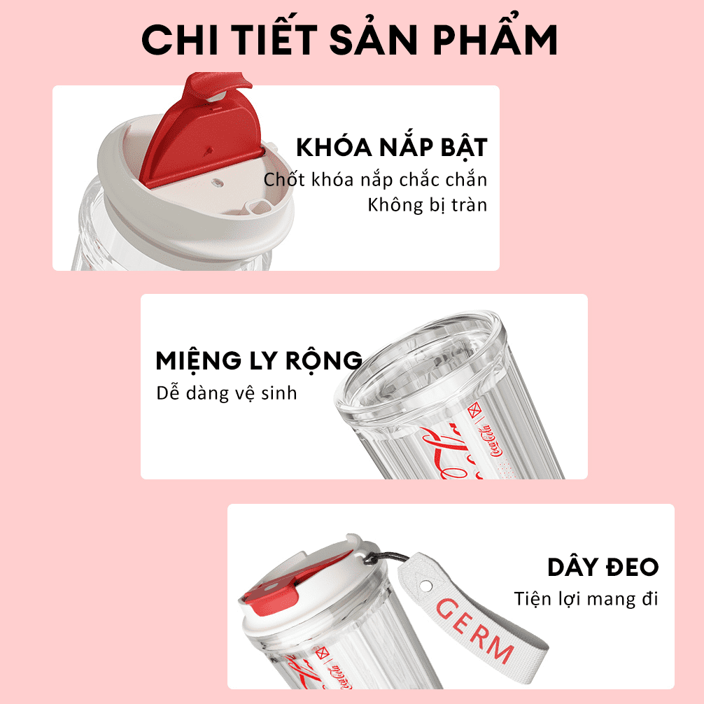 Bình đựng nước nhựa 390 ml GERM GE-CK23SS-S23 Màu Xanh lá
