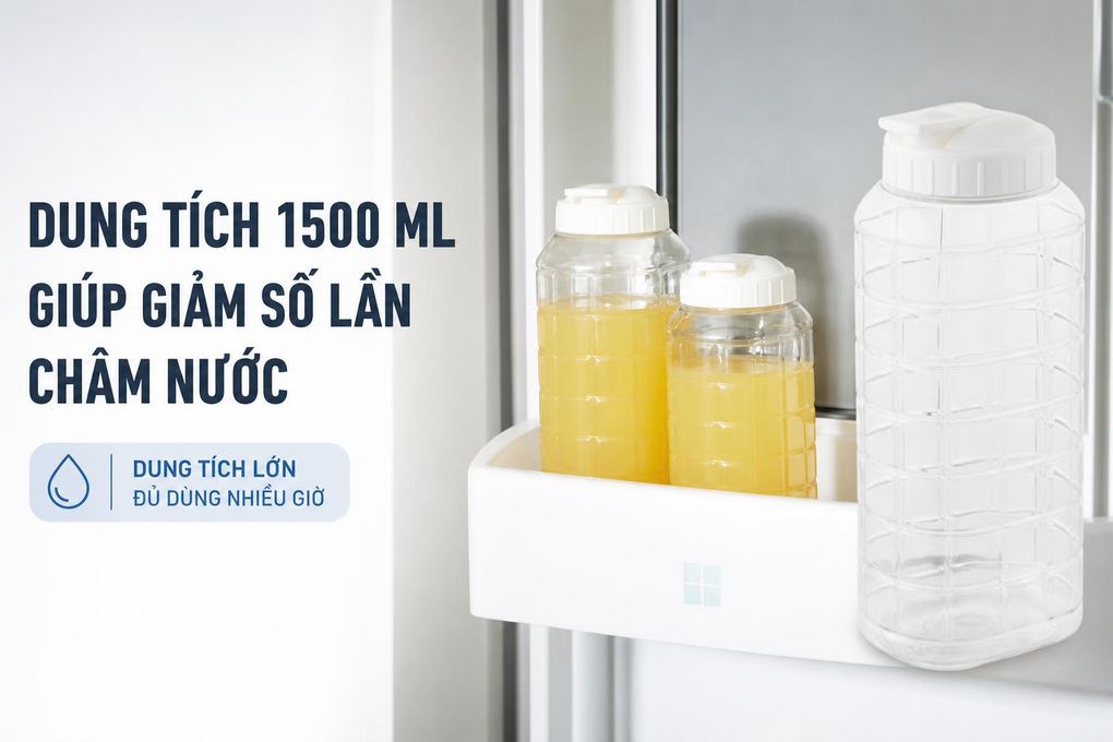 Bình đựng nước nhựa PET 1500 ml Lock&Lock HAP812 Màu Trắng