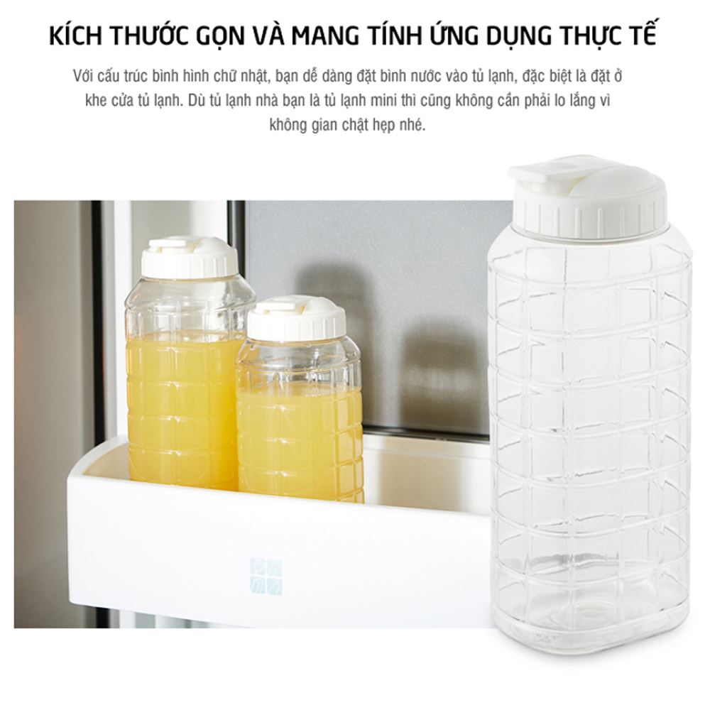 Bình đựng nước nhựa PET 1500 ml Lock&Lock HAP812 Màu Trắng