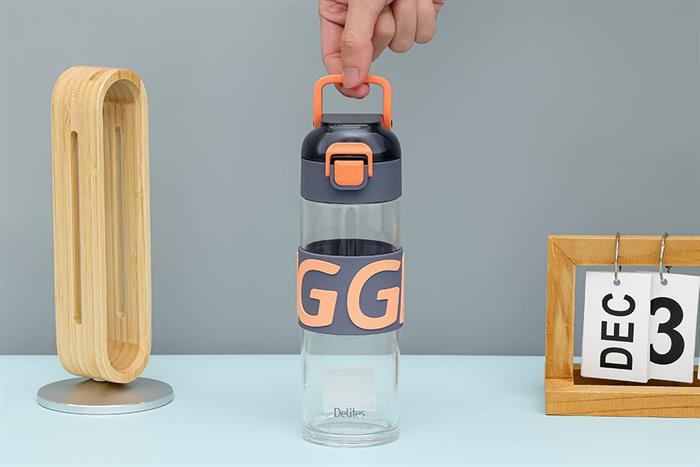 Bình đựng nước thủy tinh 460 ml Delites BL-2381 Màu Xám xanh