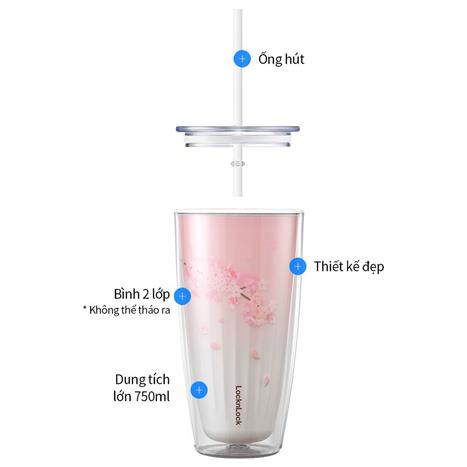 Ly nhựa 750 ml Lock&Lock HAP522WHT Màu Trắng