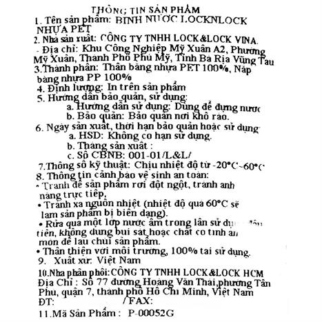 Bình đựng nước nhựa 2100 ml Lock&Lock HAP736 - Xanh Lá Màu Xanh lá
