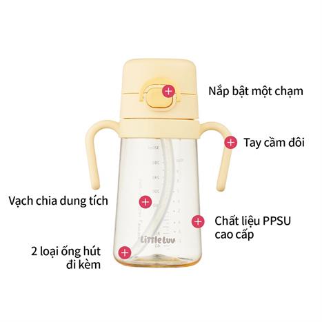 Bình đựng nước nhựa trẻ em 400 ml LocknLock HAP916YEL Màu Trắng