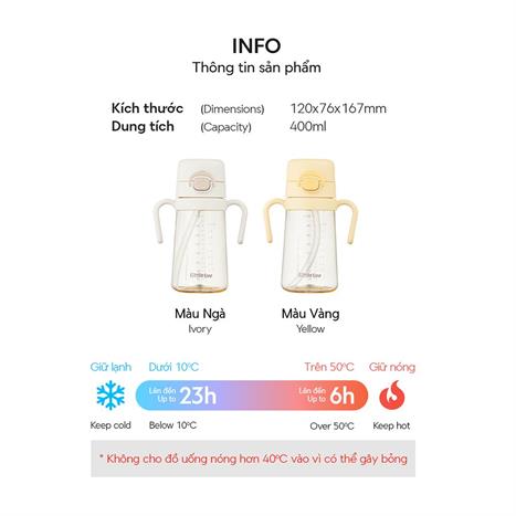 Bình đựng nước nhựa trẻ em 400 ml LocknLock HAP916YEL Màu Trắng