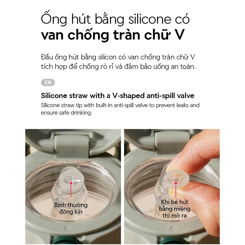 Bình đựng nước nhựa trẻ em 410 ml LocknLock HAP918GRN Màu Xanh lá
