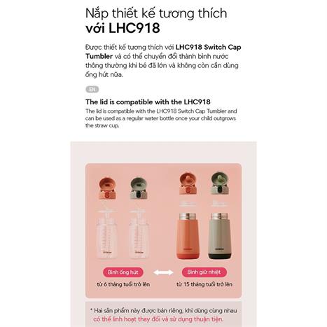 Bình đựng nước nhựa trẻ em 410 ml LocknLock HAP918GRN