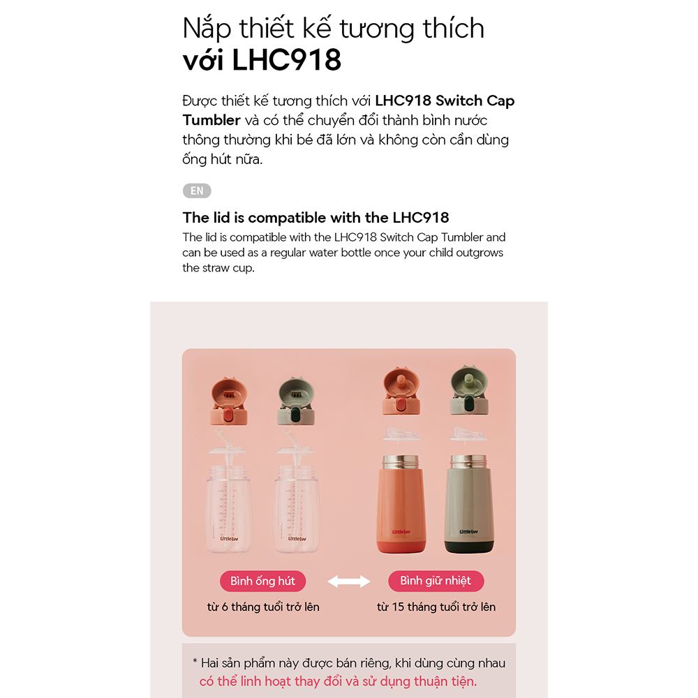 Bình đựng nước nhựa trẻ em 410 ml LocknLock HAP918GRN Màu Xanh lá