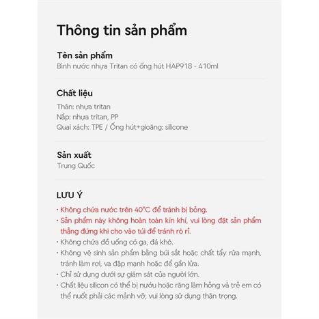 Bình đựng nước nhựa trẻ em 410 ml LocknLock HAP918GRN