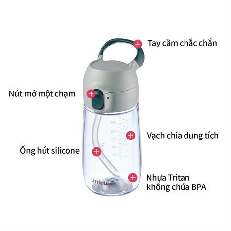 Bình đựng nước nhựa trẻ em 410 ml LocknLock HAP918GRN
