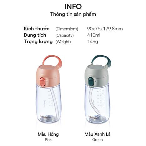 Bình đựng nước nhựa trẻ em 410 ml LocknLock HAP918GRN