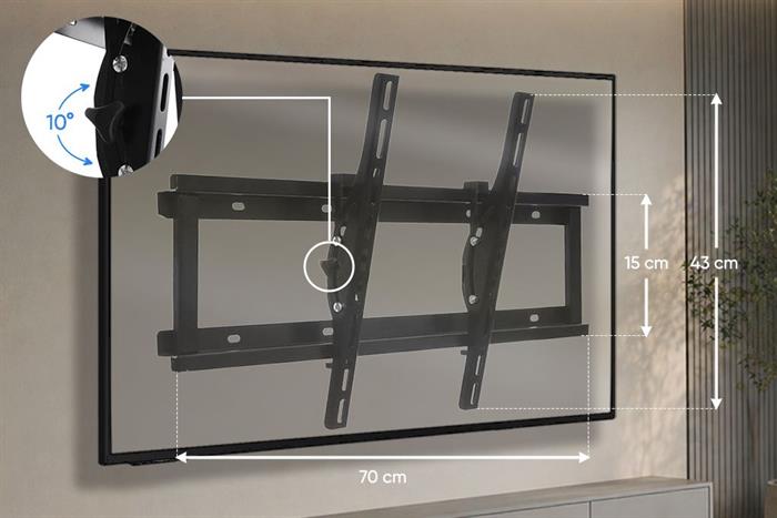 Khung treo Tivi 37-63 inch Nghiêng Cảnh Phong N6-4 Màu Đen