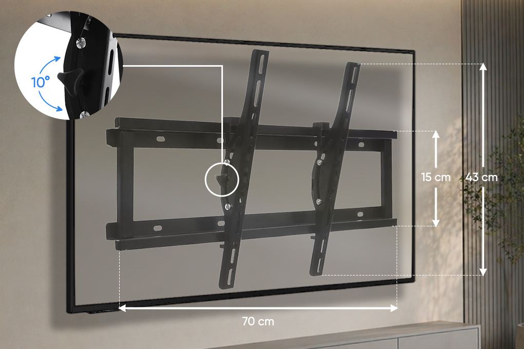Khung treo Tivi 37-63 inch Nghiêng Cảnh Phong N6-4 Màu Đen