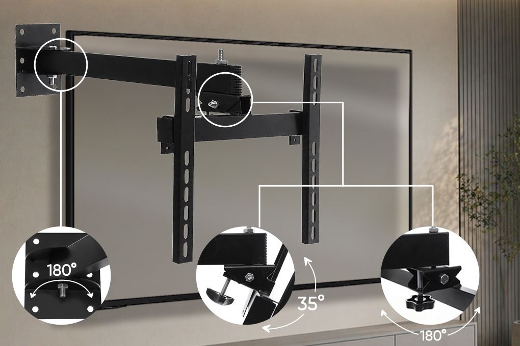 Khung treo Tivi 19-37 inch Xoay Cảnh Phong X4-3 Màu Đen