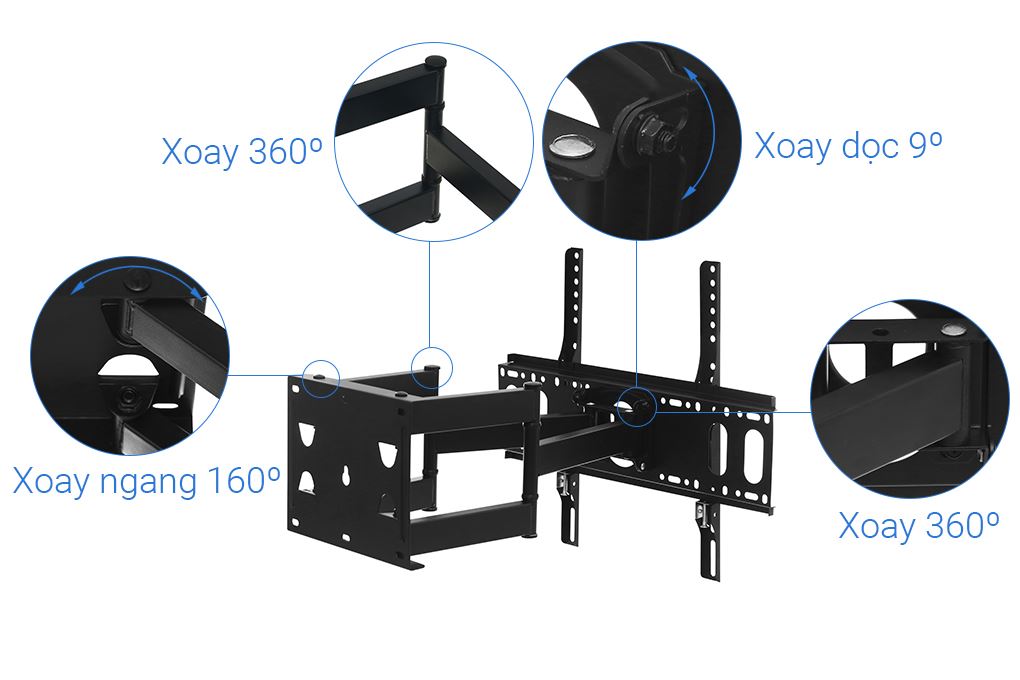 Khung treo Tivi 44-65 inch Xoay Điện máy XANH DMX65X Màu Đen
