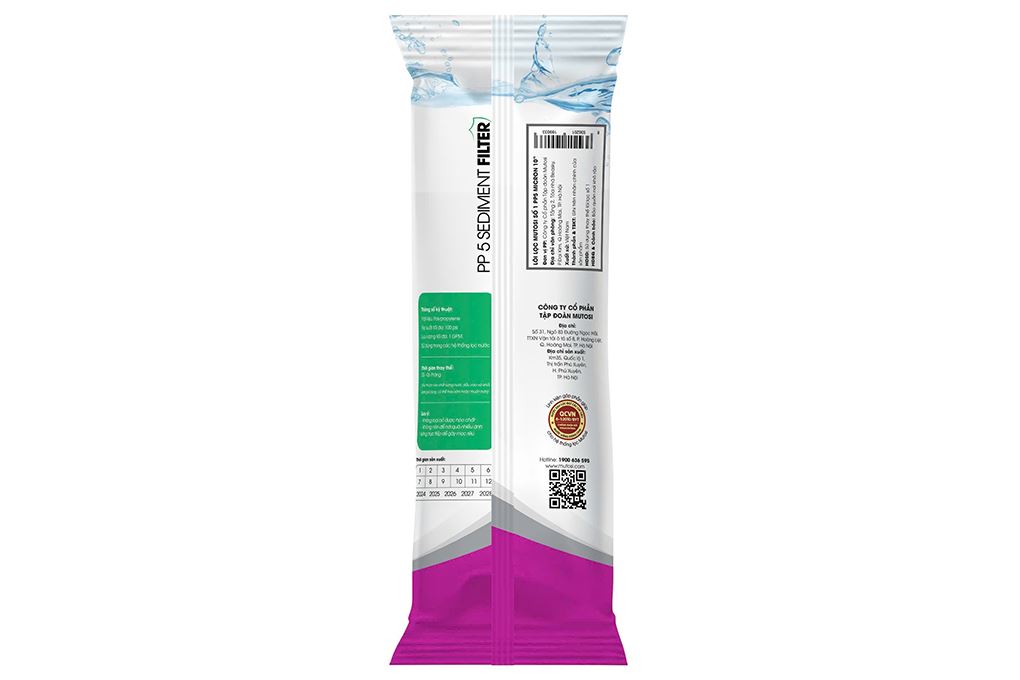 Lõi lọc thô Mutosi số 1 PP 5 micron Màu Trắng - Xanh