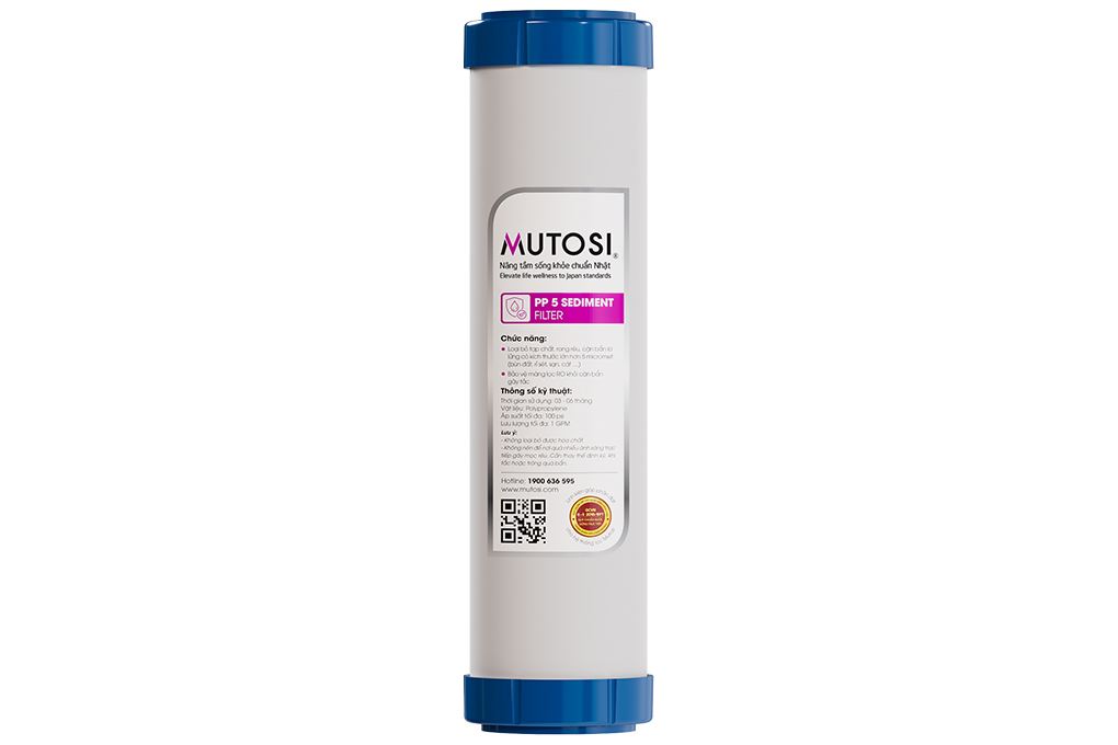 Lõi lọc thô Mutosi số 1 PP 5 micron Màu Trắng - Xanh