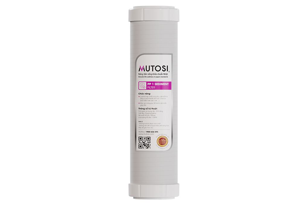 Lõi lọc thô Mutosi số 3 PP 1 micron 10 inch Màu Trắng