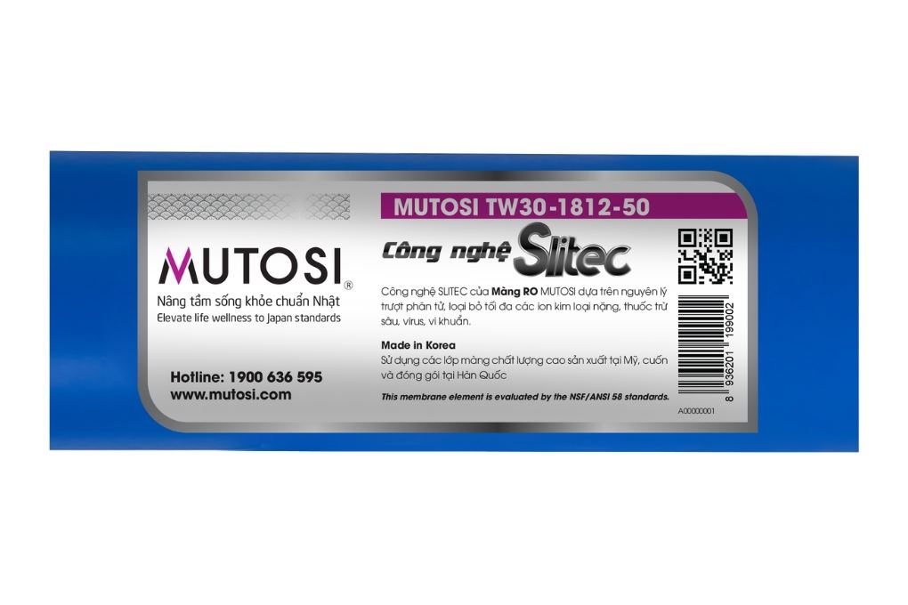Lõi lọc RO Mutosi số 4 50 GPD Màu Xanh Dương