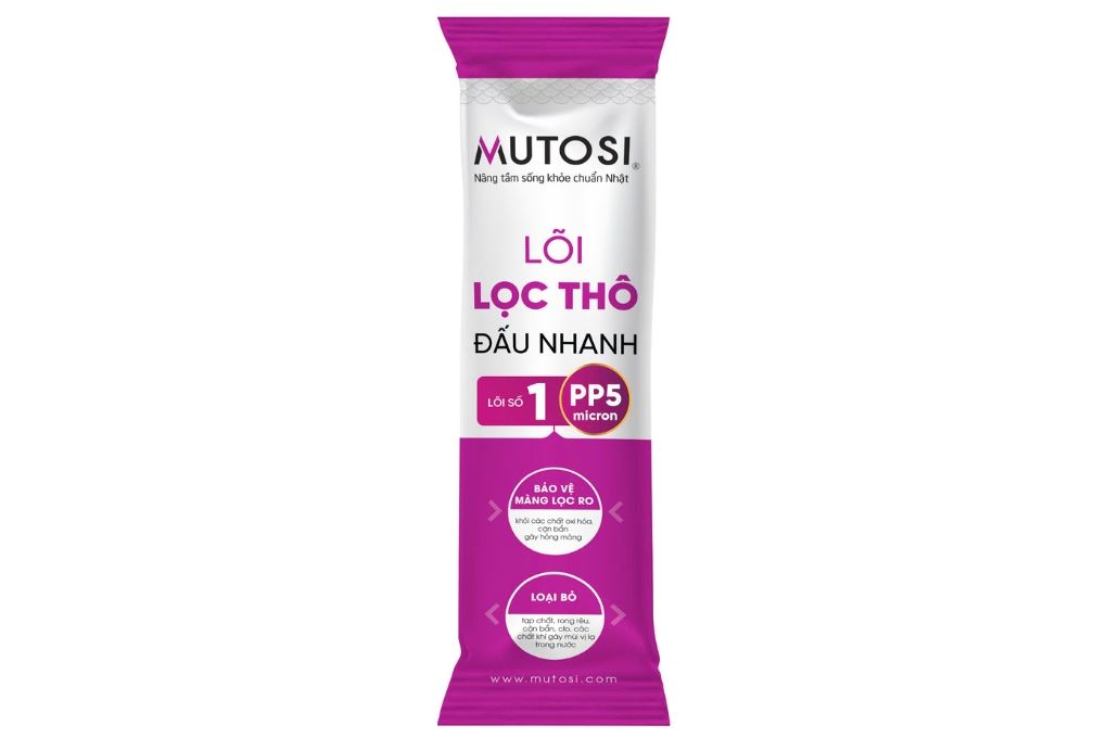 Lõi lọc thô Mutosi số 1 PP 5 micron 10 inch thay nhanh Màu Trắng