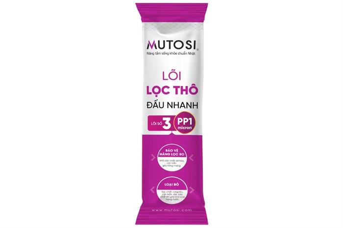 Lõi lọc thô Mutosi số 3 PP 1 micron 10 inch thay nhanh Màu Trắng