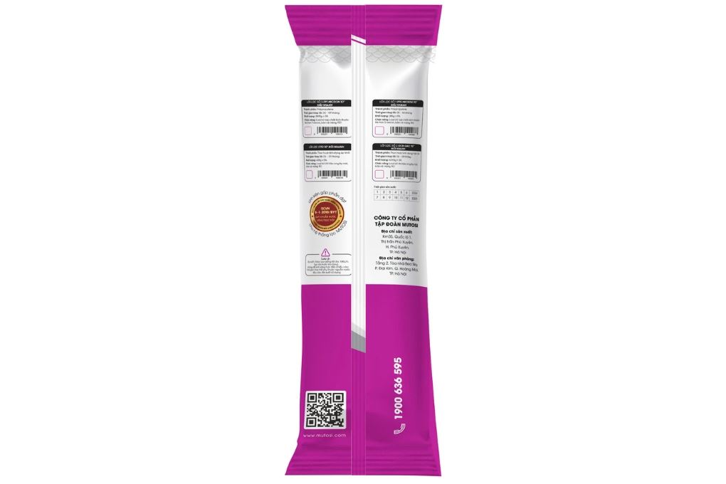 Lõi lọc thô Mutosi số 3 PP 1 micron 10 inch thay nhanh Màu Trắng