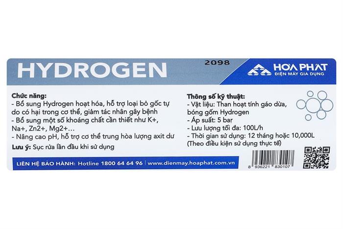 Lõi lọc chức năng Hòa Phát số 8 Hydrogen Màu Trắng