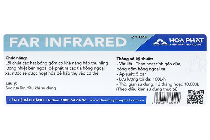 Lõi lọc chức năng Hòa Phát số 9 Far Infrared Màu Trắng