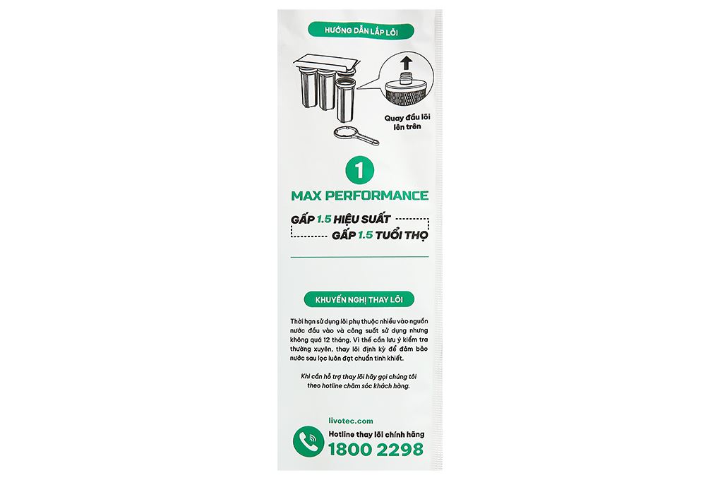 Lõi lọc thô Livotec số 1 Max Performance 1 Màu Trắng