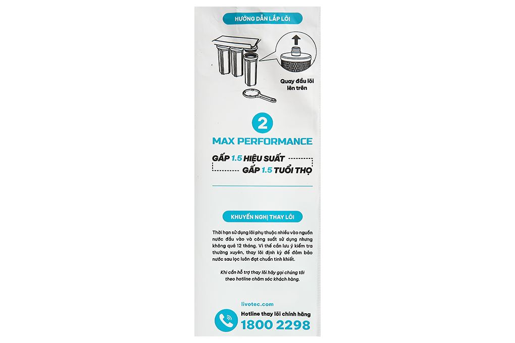 Lõi lọc thô Livotec số 2 Max Performance 2 Màu Trắng