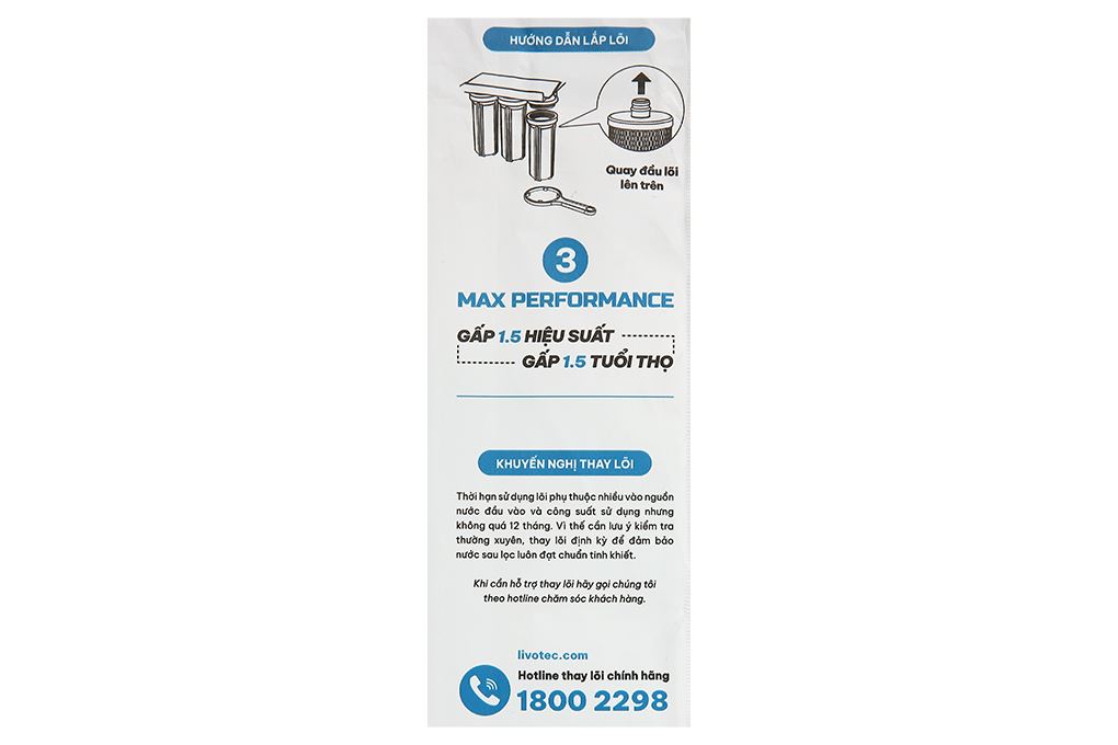 Lõi lọc thô Livotec số 3 Max Performance 3 Màu Trắng