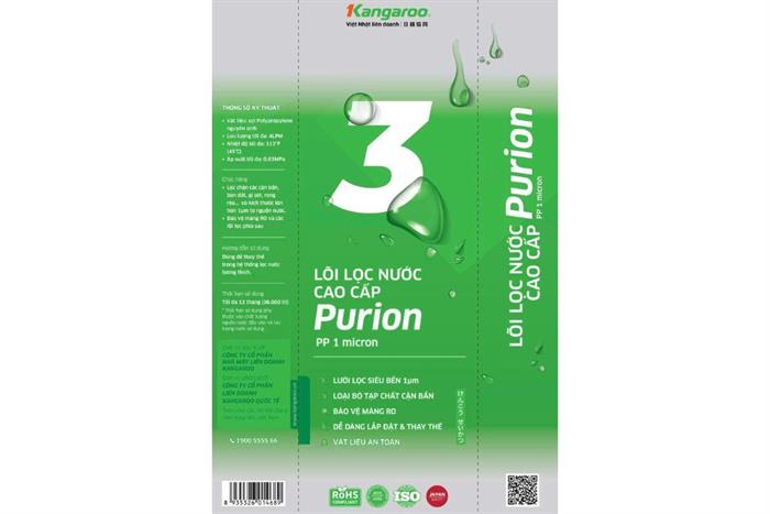 Lõi lọc thô Kangaroo số 3 Purion-PP 1 micron