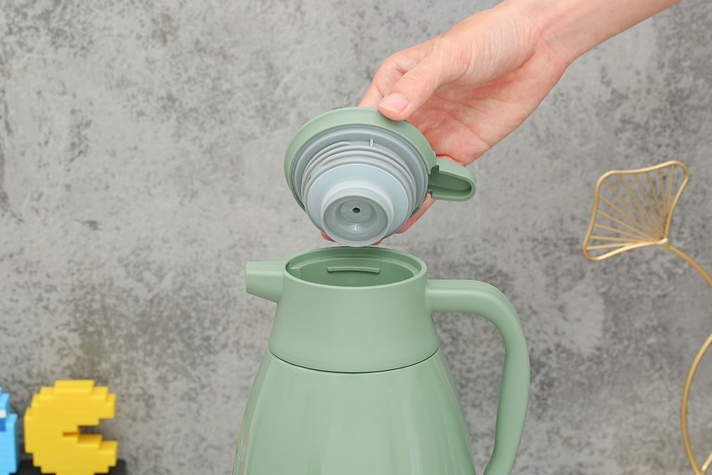 Bình thủy giữ nhiệt thủy tinh 1300 ml Delites TH9134 Màu Xanh lá